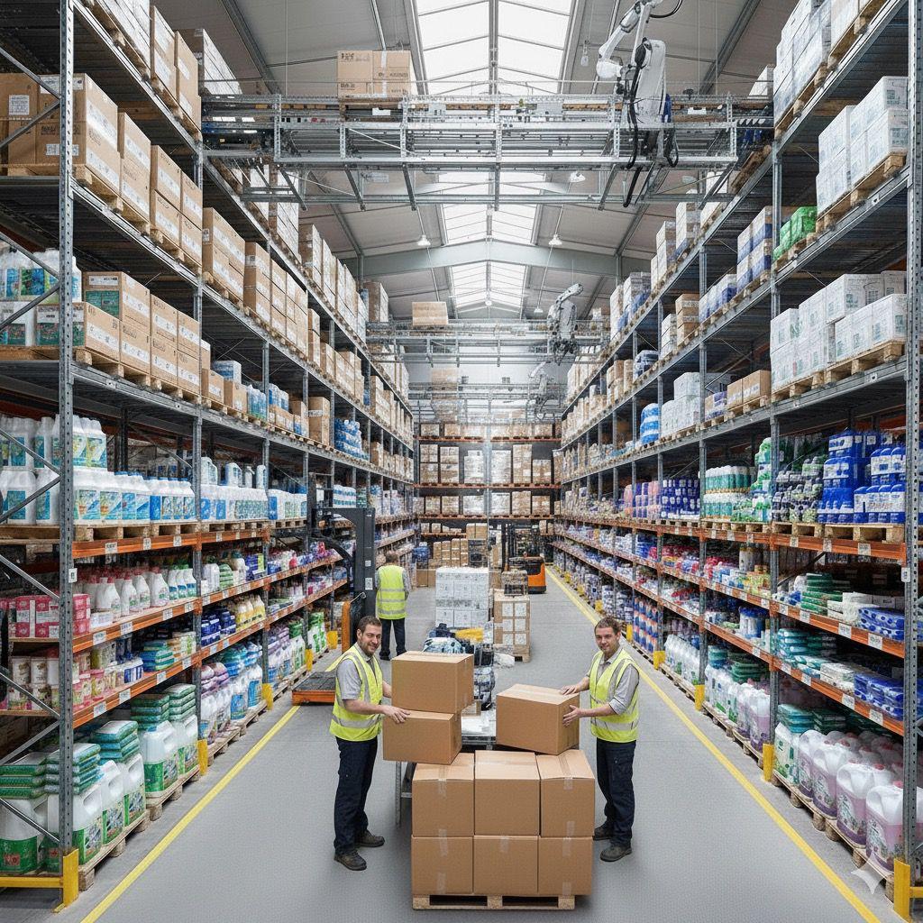 Operação de distribuição Higihub — estoque, separação e expedição