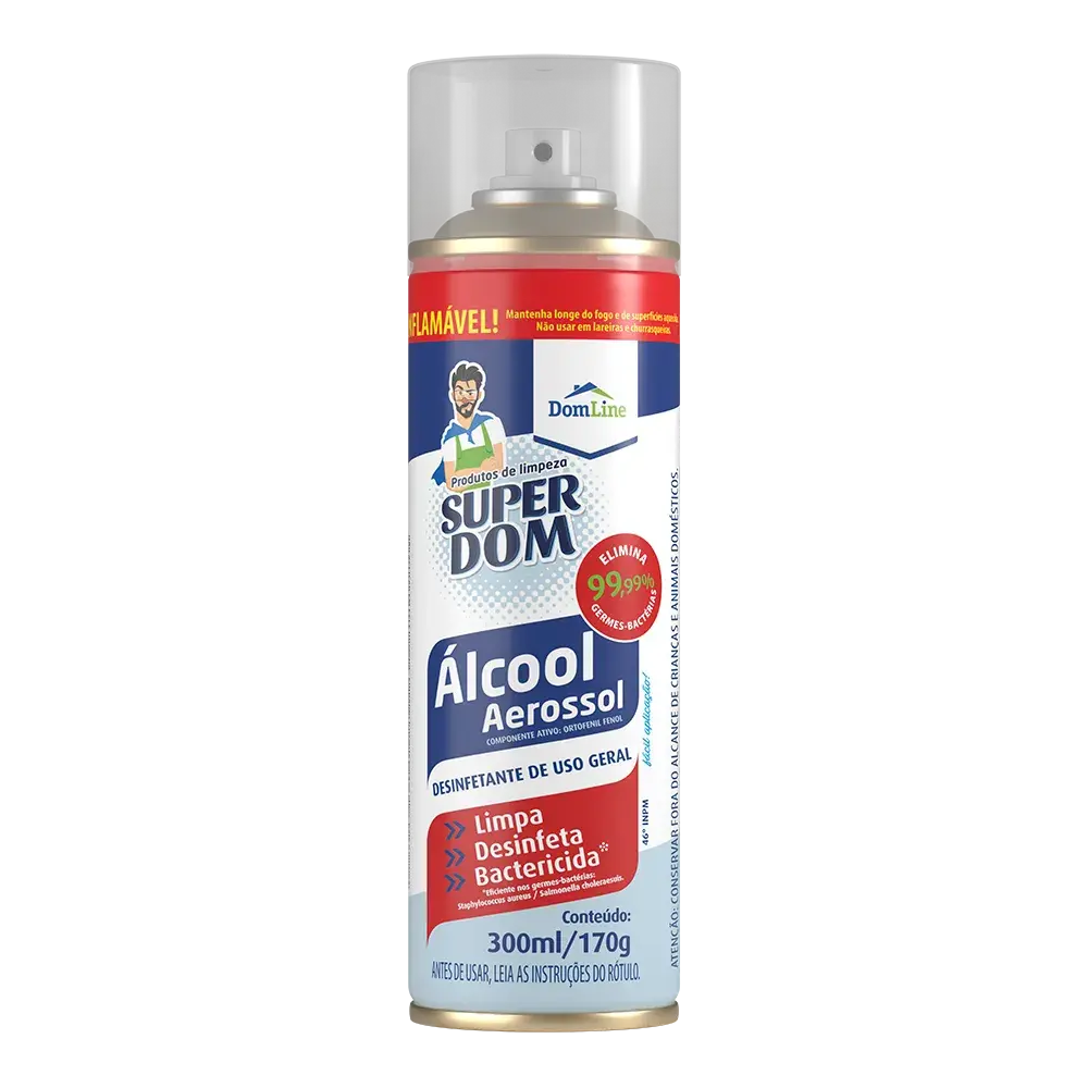 Álcool Aerossol 46% Super Dom